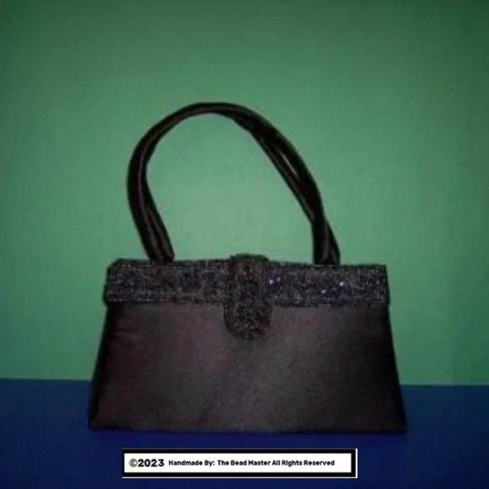 Handbag ~ Hand Black Iridescent Bead Work